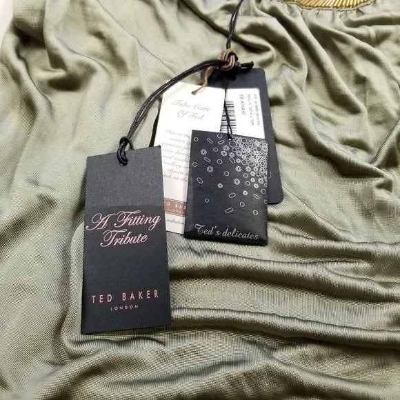 TED BAKER LONDON | Simian Sequin Detail Top Khaki - Picture 4 of 13